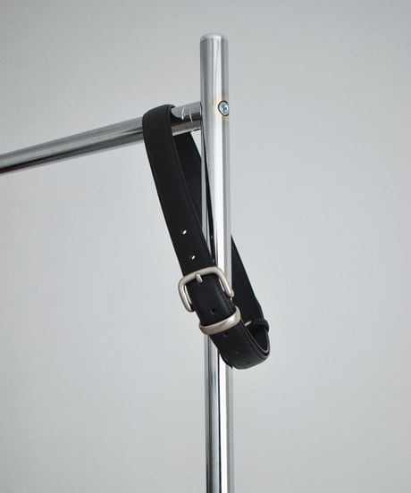 nh-belt-02041 Silver Buckle Leather Belt Black