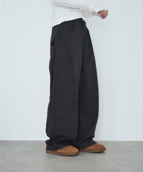bottoms-02341 Cocoon Cargo Pants Brown Gray