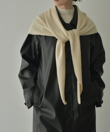 jacket-02025　Faux Leather Mid-Length Outer  Black