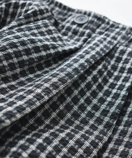 bottoms-02331 Checkered Volume Easy Pants Black