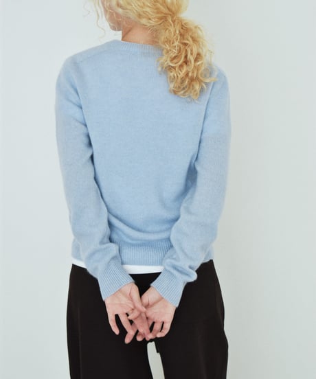 knit-02399 Wool Crew Neck Knit LightBlue Blue Mint Red Lavender Gray