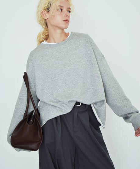 nh-tops-02637 Layered-Look Cut Sewn Top Lavender Charcoal