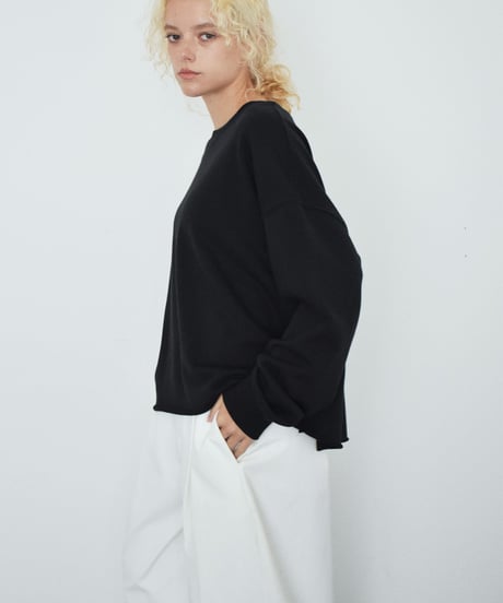nh-tops-02637 Layered-Look Cut Sewn Top Lavender Charcoal
