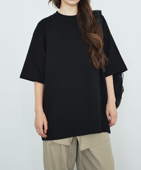 tops-02619U 8.1oz Oversized Plain T-Shirt White Black