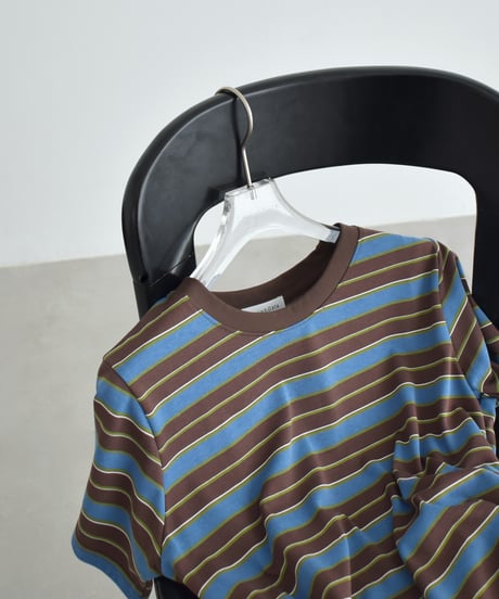 nh-tops-02615 Multi-Stripe T-Shirt Brown × Blue