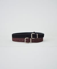 nh-belt-02042 Silver Buckle Suede Belt Brown Black