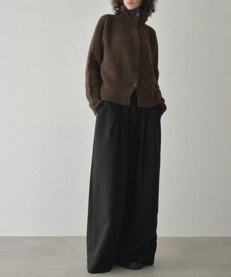 bottoms-02298　Waist-Tuck Relaxed Wide Pants　Brown Black