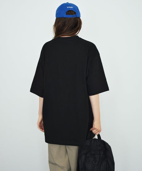 tops-02619U 8.1oz Oversized Plain T-Shirt White Black