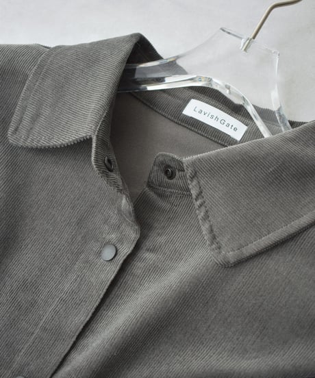 tops-02634 Corduroy Overshirt Beige Khaki
