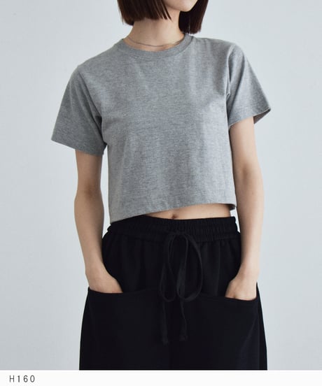 nh-tops-02462 　6.2 oz Cropped Compact Solid T-shirt White Gray Black Navy Pink Red