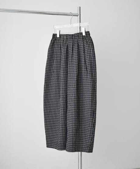bottoms-02331 Checkered Volume Easy Pants Black
