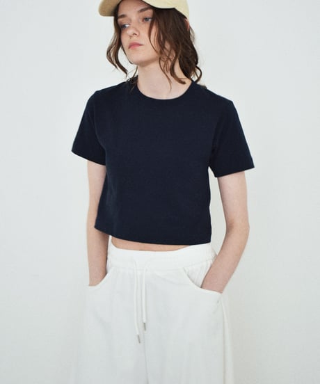 nh-tops-02462 　6.2 oz Cropped Compact Solid T-shirt White Gray Black Navy Pink Red