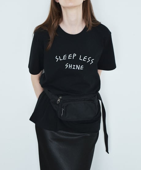 nh-tops-02621 Text Logo T-Shirt White Charcoal Black