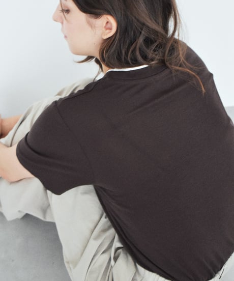 nh-tops-02626 Soft Touch Bicolor T-Shirt Brown Navy