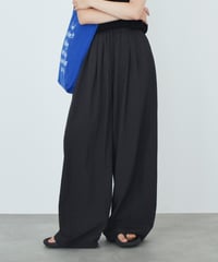 bottoms-02330  Linen Blend Easy Wide Pants   White   Charcoal