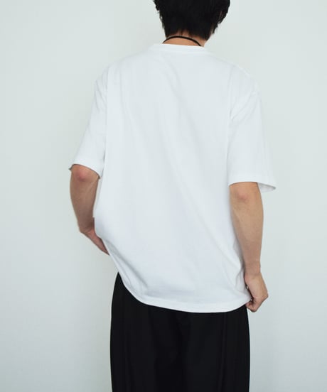 tops-02619U 8.1oz Oversized Plain T-Shirt White Black
