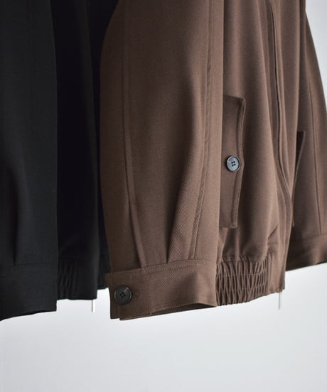outer-02103 Wool Blend Raglan Zip Blouson Brown Black