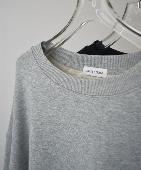 nh-tops-02637 Layered-Look Cut Sewn Top Lavender Charcoal