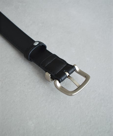 nh-belt-02041 Silver Buckle Leather Belt Black