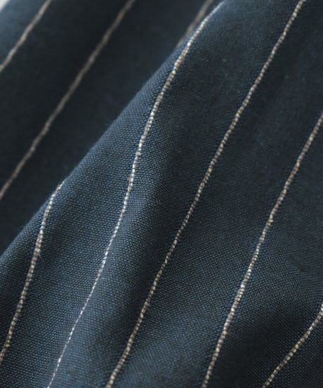 bottoms-02328 Linen-Blend Stripe Pants Beige  DarkNavy  Blue