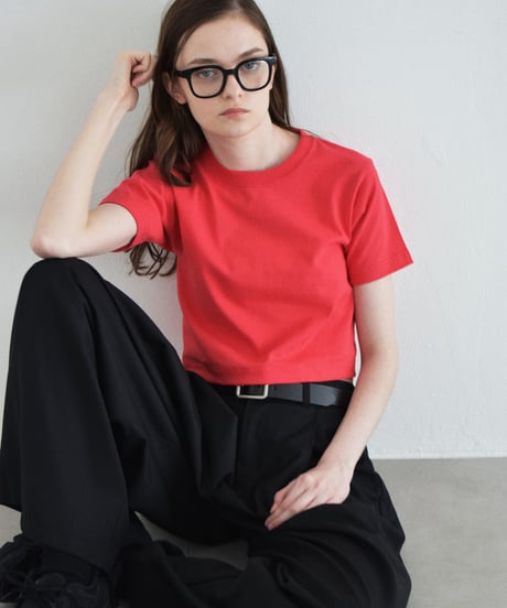 nh-tops-02462 　6.2 oz Cropped Compact Solid T-shirt White Gray Black Navy Pink Red