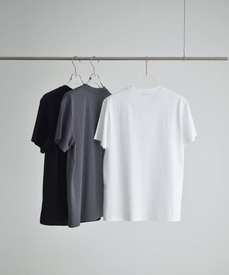 nh-tops-02621 Text Logo T-Shirt White Charcoal Black