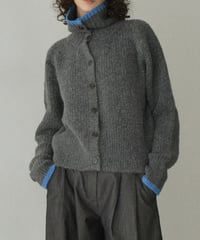 knit-02349　Bicolor High-neck Knit　Gray Brown