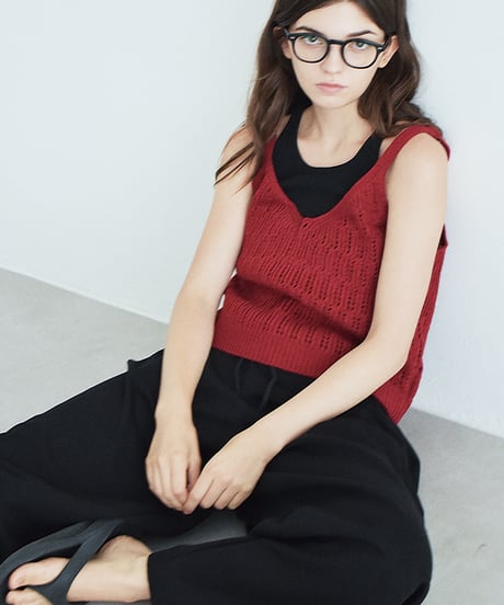 nh-knit-02386    Knit Bustier    Red  Off-White  Gray Black