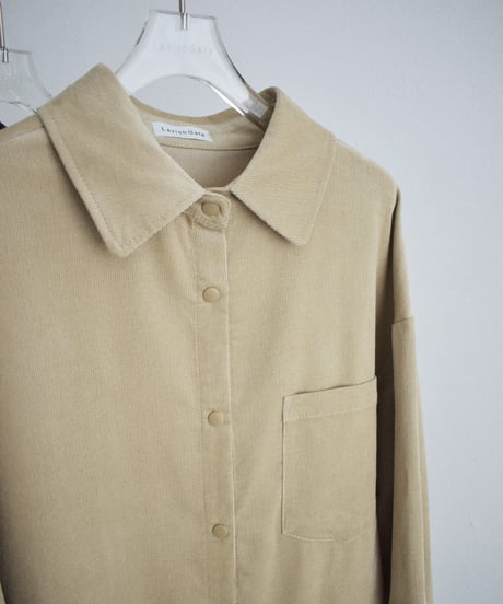 tops-02634 Corduroy Overshirt Beige Khaki