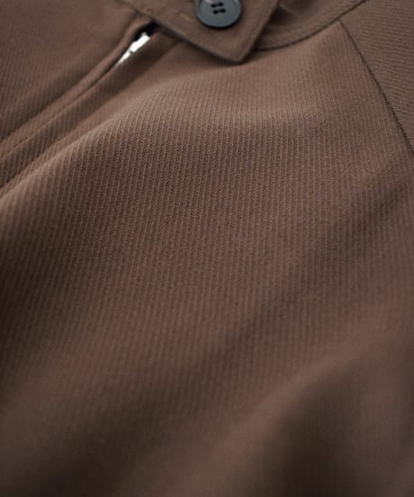 outer-02103 Wool Blend Raglan Zip Blouson Brown Black