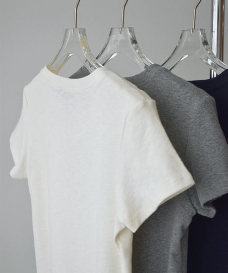 nh-tops-02625 Henley Neck Compact Tee Off White Gray Navy