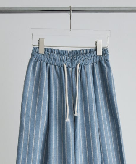 bottoms-02328 Linen-Blend Stripe Pants Beige  DarkNavy  Blue