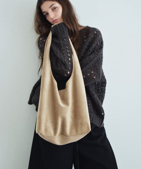 nh-bag2-02682 Fake Suede Tote Bag  Beige
