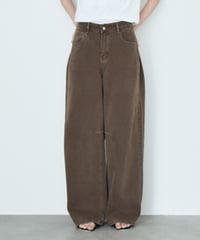bottoms-02333 Loose Denim Pants Brown