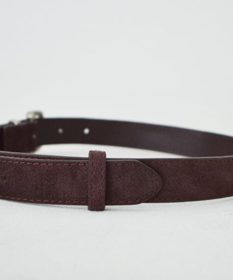 nh-belt-02042 Silver Buckle Suede Belt Brown Black