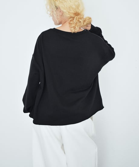 nh-tops-02637 Layered-Look Cut Sewn Top Lavender Charcoal