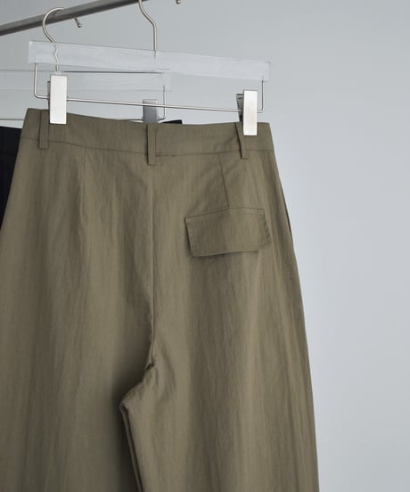 bottoms-02337 Waist Design Cocoon Pants Khaki Black