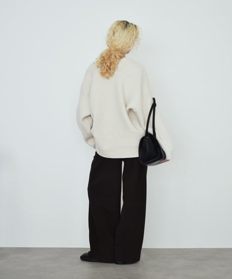 knit-02351　Oversized Knit Cardigan  Ecru Gray
