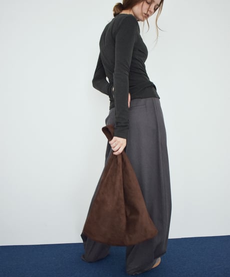 nh-bag2-02683 Fake Suede Tote Bag Camel Brown Black