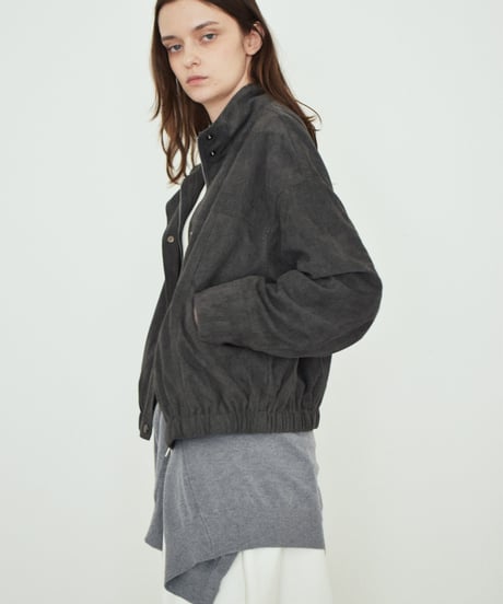 outer-02104 Suede-like Stand Blouson Camel Gray