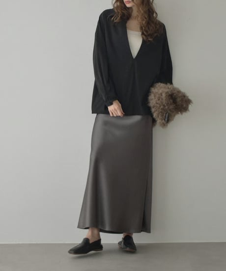 tops-12012　Skipper Shirt (Can be worn as a set) 　Mocha Beige Black
