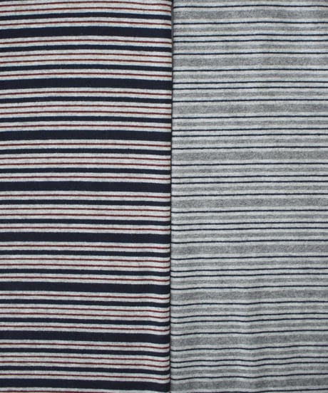 nh-tops-02639 Multi-Stripe Loose Cut Sewn Top 《2 Pattern Types》 Navy Gray