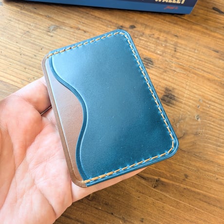 ※S様ご予約品 オイルコードバンコニャック×オイルコードバンネイビー  カードケース  パスケース
