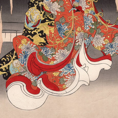 揚州周延「竹のひと節 本朝二十四孝狐火」明治30年【浮世絵】