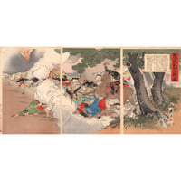 大倉耕濤　「日清成歓駅激戦之図」明治27年（1894）【浮世絵】