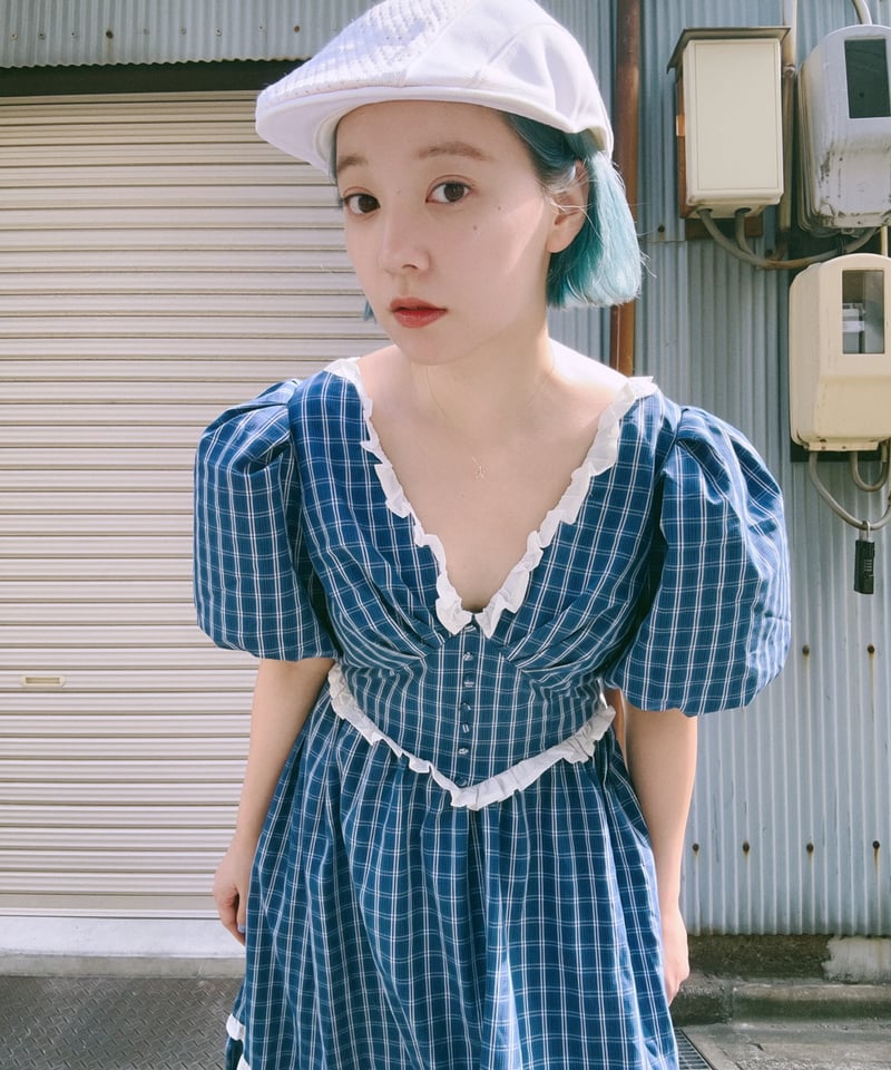 美品　シスタージェーン シアサッカーギンガムチェックロングワンピース　チェスティ sisterjane / Celeste Check Maxi Dress | JURK