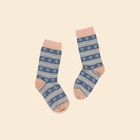 Apolina  ALPINE FLORAL ANKLE SOCK - DRIED ROSE/LAKE