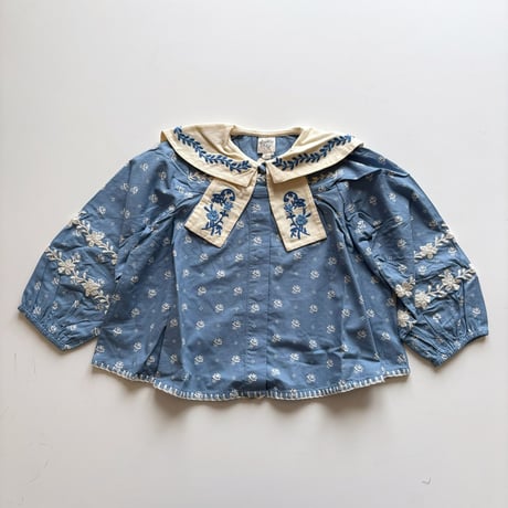 Apolina  MAGGIE SAILOR BLOUSE - MOUNTAIN CALICO BLUE