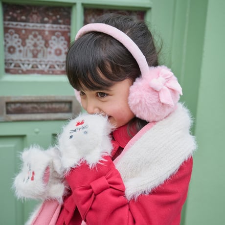 Rockahula Kids  Cute Kitten Fluffy Gloves 3-6 Years-WHITE