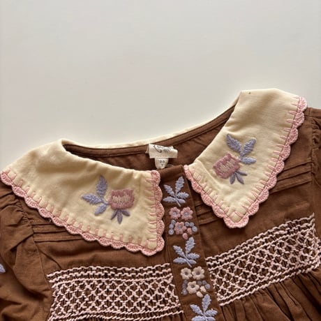 Apolina  LORA BLOUSE - CHOCOLATE